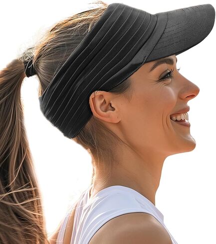 Sports Sun Visor for Men Women UV Protection Lightweight Packable Stretchy Hats for Running, Tennis, Golf in Kuwait