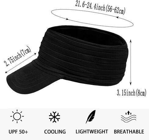 Sports Sun Visor for Men Women UV Protection Lightweight Packable Stretchy Hats for Running, Tennis, Golf in Kuwait