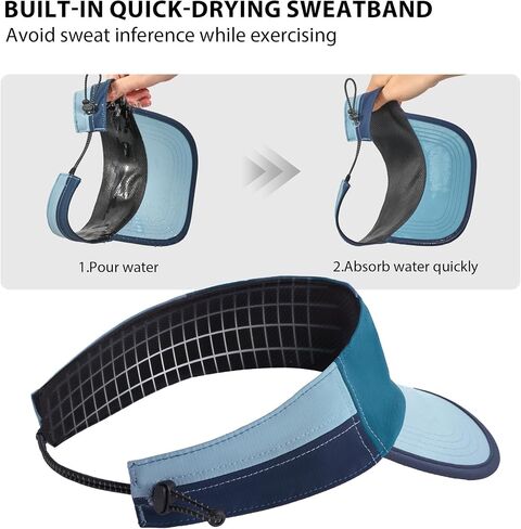 Sukeen Sports Sun Visor for Men Women, Lightweight Quick-Dry Outdoor Visor Hat, Packable Running Tennis Golf Visor in Saudi Arabia