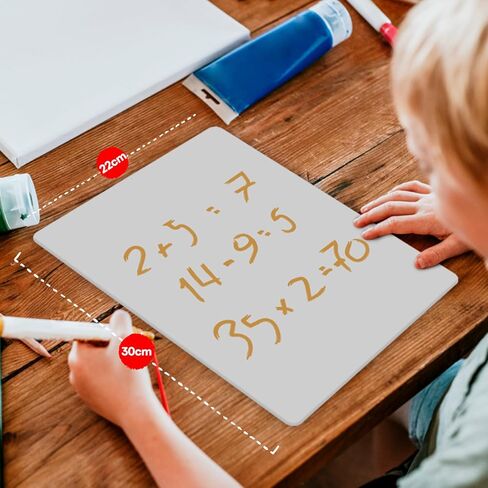 12 Small Dry Erase Board for Kids - White Board for Kids, Students and Teachers | Durable, Portable Kids Mini Whiteboard | Double Sided Small White Boards | Lined and Plain, 9"x12" in Kuwait