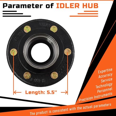 6 on 5.5 Trailer Idler Hub Kit for 5200 to 6000 lbs Trailer Axle #42 with 15123 Bearing Kit and Cone Wheel Nuts 1/2" - 20 Thread, 6 Lug Trailer Hub in Saudi Arabia