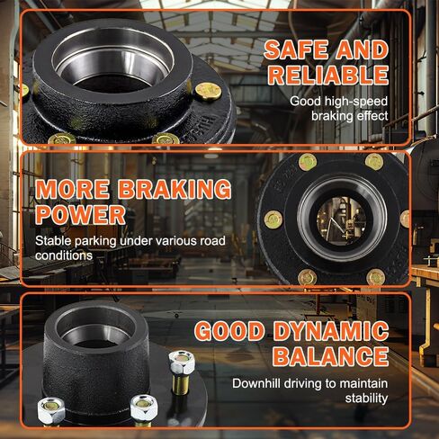 6 on 5.5 Trailer Idler Hub Kit for 5200 to 6000 lbs Trailer Axle #42 with 15123 Bearing Kit and Cone Wheel Nuts 1/2" - 20 Thread, 6 Lug Trailer Hub in Saudi Arabia
