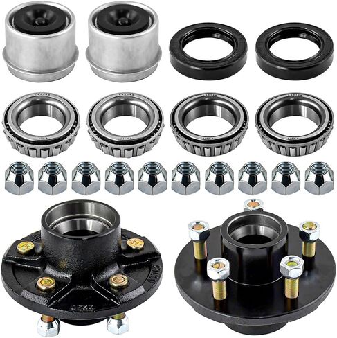 Trailer Idler Hub Hub Kit 6 on 5.5 "لـ 5200 إلى 6000 رطل 1-3/4" محور المقطورة ، محور المقطورة 6 مثبتة مسبقًا مع سباق المحمل ، تشمل 15123 مجموعات ، 2 مجموعات in Kuwait