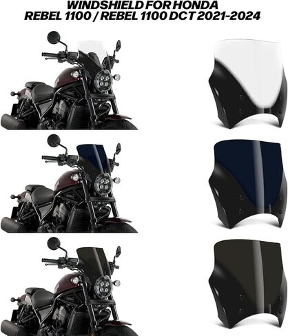 Motorcycle Windshield Spoiler Wind Deflector Air Deflector Windscreen Spoiler Deflector for Rebel 1100 / Rebel 1100 DCT 2021-2024 in Kuwait