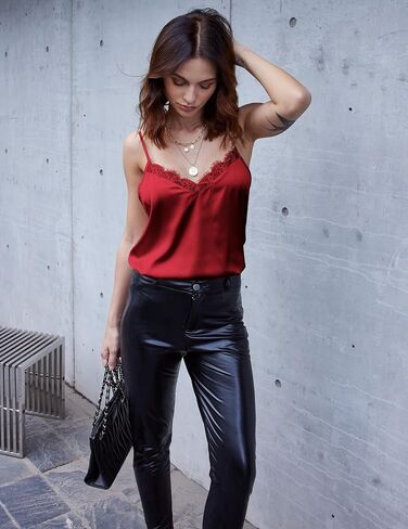 Ekouaer Women's 2 PCS Cami Top Satin Tank Top Adjustable Spaghetti Strap Camisole in Kuwait