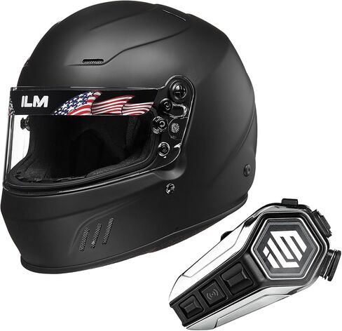 ILM SNELL SA2020 Full Face Auto Car Racing Planmets Model 760 (Matte Black ، 2XL) و Bluetooth Headset مع نظام Hi-Fi in Saudi Arabia