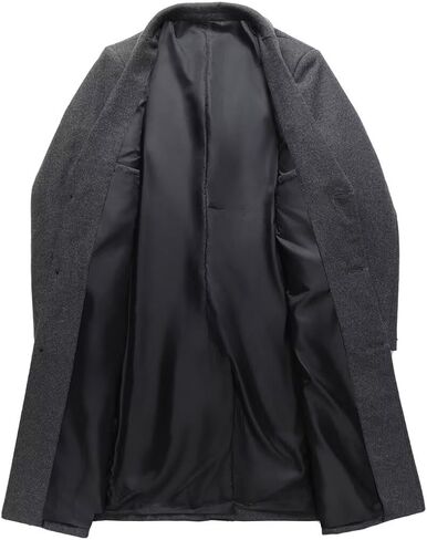 FTIMILD FTIMILD MENS WOOL BLEND COAT Notch Label Single Breaded Long Trench Coat Winter Winter Over in Kuwait