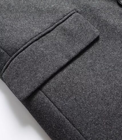 FTIMILD FTIMILD MENS WOOL BLEND COAT Notch Label Single Breaded Long Trench Coat Winter Winter Over in Kuwait