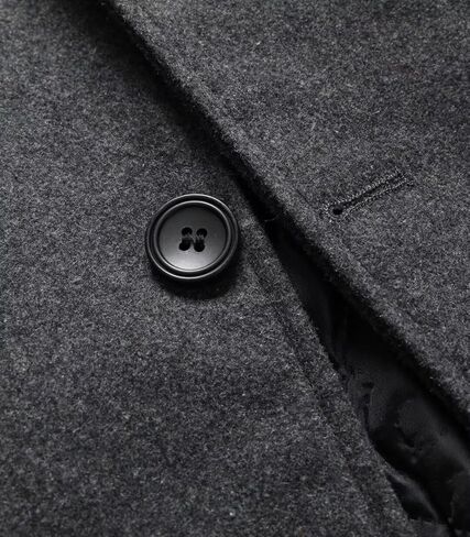 FTIMILD FTIMILD MENS WOOL BLEND COAT Notch Label Single Breaded Long Trench Coat Winter Winter Over in Kuwait