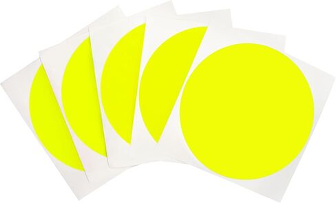ملصقات ملونة مستديرة من ChromaLabel مقاس 10.16 سم، ملصقات ترميز ألوان عالية الوضوح وقابلة للإزالة، سهلة الكتابة على الملصقات المنقطة - 100 نقطة لاصقة في كل عبوة، ملصقات لاصقة باللون الأخضر الفلورسنت بلمسة نهائية غير لامعة in Kuwait