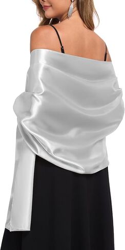 Shawls and Wraps for Evening Dresses Satin Women Long Scarf Wedding Guest Shawl in Kuwait