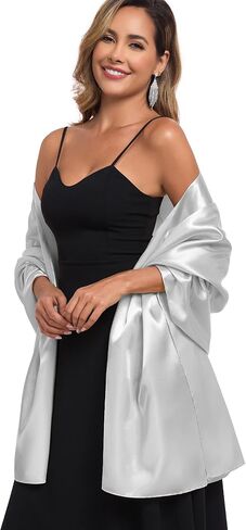 Shawls and Wraps for Evening Dresses Satin Women Long Scarf Wedding Guest Shawl in Kuwait