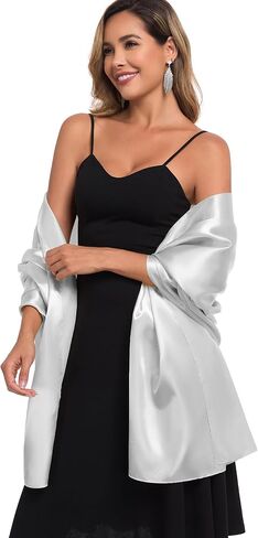 Shawls and Wraps for Evening Dresses Satin Women Long Scarf Wedding Guest Shawl in Kuwait