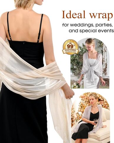 FURTALK Shawls and Wraps for Evening Dresses Sparkly Soft Wedding Party Bridesmaid Scarves for Women in Saudi Arabia