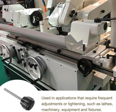 uxcell 20pcs M5 x 45mm Male Thread Knurled Knobs, Thumb Screws Clamping Knobs Grip 25mm Plastic Round Head Hand Knobs Thumbscrews, Black in Kuwait