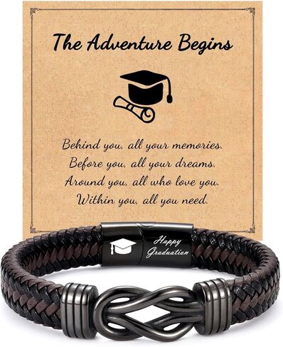 Leyung 2025 Graduation Gifts for Him Boys Men, College High School Senior Masters Degree PHD 8th Grade Graduation Bracelet Decorations Gifts for Grandson Son Nephew Brother in Saudi Arabia