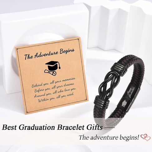 Leyung 2025 Graduation Gifts for Him Boys Men, College High School Senior Masters Degree PHD 8th Grade Graduation Bracelet Decorations Gifts for Grandson Son Nephew Brother in Saudi Arabia
