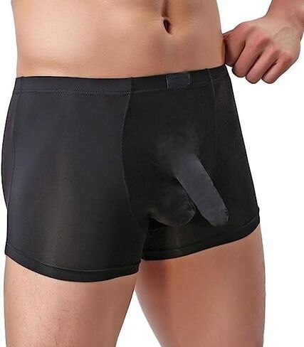 Men's Sexy Elephant Trunk Translucent Briefs Ice Silk U Bulge Underwear in Kuwait