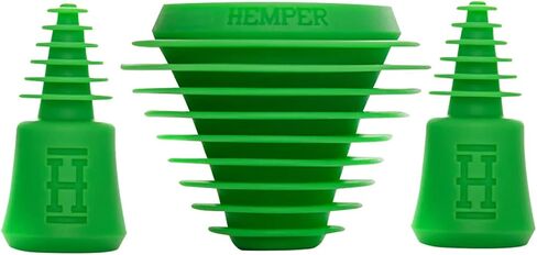 HEMPER Tech Universal Cleaning Plugs+Caps for Cleaning, Storage, and Odor Proofing Glass Water Pipes/Rigs and More - (Black) in Saudi Arabia