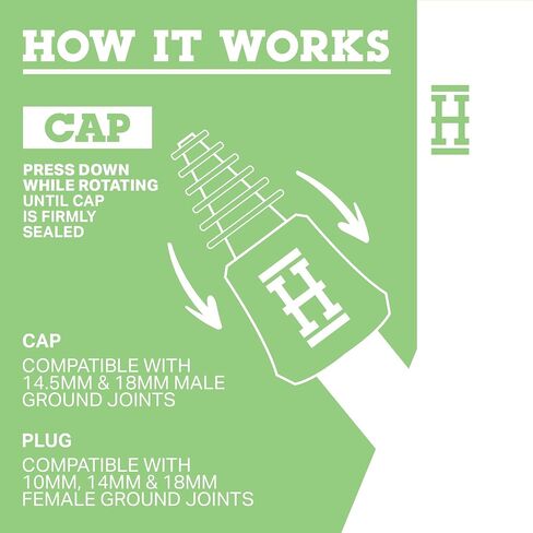 HEMPER Tech Universal Cleaning Plugs+Caps for Cleaning, Storage, and Odor Proofing Glass Water Pipes/Rigs and More - (Black) in Saudi Arabia