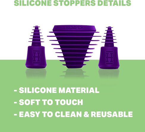 HEMPER Tech Universal Cleaning Plugs+Caps for Cleaning, Storage, and Odor Proofing Glass Water Pipes/Rigs and More - (Black) in Saudi Arabia