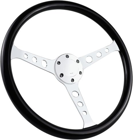 14 '' 6-Bolt Wood Grain Racing Wheel Wheel Vintage Vintage Stevalgic Car Wheel مع أزرار القرن in Kuwait