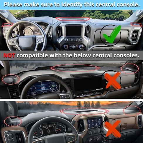 غلاف Dash Cover Dashboard Mat Fit for 2019-2022 2023 2024 2025 Chey Chevrolet Silverado 1500 2500HD 3500HD ، 2019-2023 GMC SIERA in Kuwait