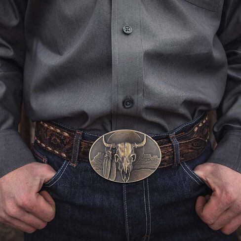 Huabola Calyn Western Rodeo Belt Belt Buckle محفورة بنمط Celt Pattern Buckles للرجال والنساء in Kuwait