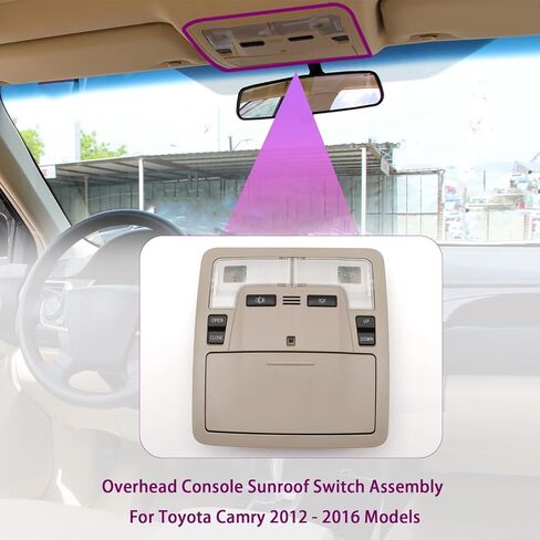 Overhead Console Reading Replacement with Sunroof Switch for Toyota Camry 2012-2016, Front Row Interior Car Roof Light Accessory Assembly-A in Kuwait
