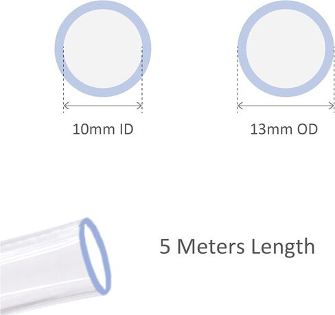 Clear Tubing Assortment, 6mm 7mm 8mm ID, 9 Meters Lengh In All, 1mm Thickness, Flexible Plastic Tube For Home Repair Water Oil Transfer Aquarium, BPA Free and non-toxic, with 2 Hose Clamps in Saudi Arabia
