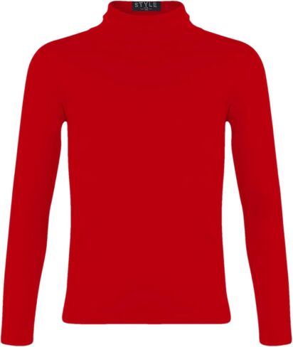 Girls Turtleneck Long Sleeve Plain Basic Top Kids Boys Jersey Polo Tops 2-14 Yrs in Kuwait