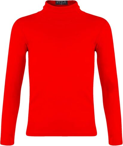 Girls Turtleneck Long Sleeve Plain Basic Top Kids Boys Jersey Polo Tops 2-14 Yrs in Kuwait