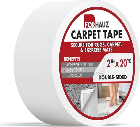 Carpet Tape, Double Sided Carpet Tape for Area Rugs, Non Slip Rug Gripper for Hardwood Floors, Tile and Carpet, 2-Inch x 30 Yards in Kuwait