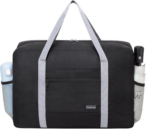 Personal Item Bag for Airlines - Foldable Travel Bag 18x14x8 Small Duffle Bag for Spirit Frontier Weekender Overnight - Black in Saudi Arabia