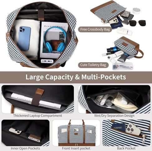 حقيبة سفر للنساء: 21 "أكياس كبيرة في الأسبوع للنساء مع مقصورة الأحذية وأكياس الأدوية ، 3pcs بين عشية وضحا in Kuwait