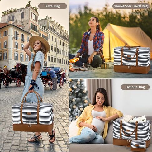 حقيبة سفر للنساء: 21 "أكياس كبيرة في الأسبوع للنساء مع مقصورة الأحذية وأكياس الأدوية ، 3pcs بين عشية وضحا in Kuwait