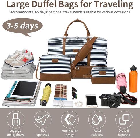 حقيبة سفر للنساء: 21 "أكياس كبيرة في الأسبوع للنساء مع مقصورة الأحذية وأكياس الأدوية ، 3pcs بين عشية وضحا in Kuwait