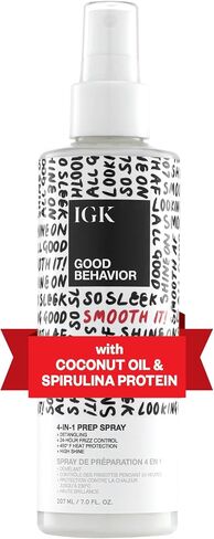IGK GOOD BEHAVIOR 4-in-1 Prep Spray | Leave In + Detangle + Heat Protectant | Vegan + Cruelty Free | in Saudi Arabia