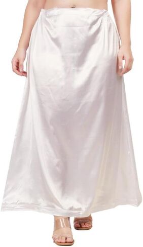 Women's Clothing Solid Satin Silk Petticoat Solid Saree Soft & Smooth Satin Underskirt Sari in Kuwait