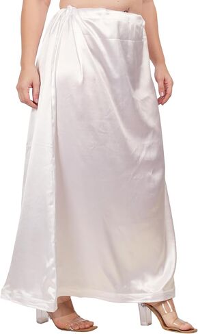 Women's Clothing Solid Satin Silk Petticoat Solid Saree Soft & Smooth Satin Underskirt Sari in Kuwait