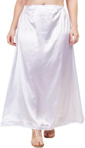 Women's Clothing Solid Satin Silk Petticoat Solid Saree Soft & Smooth Satin Underskirt Sari in Kuwait