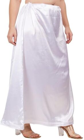 Women's Clothing Solid Satin Silk Petticoat Solid Saree Soft & Smooth Satin Underskirt Sari in Kuwait