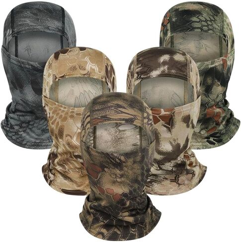 5pcs Camo Balaclava Ski Face_mask Full Face_mask مقاومة للرياح محمية للأشعة فوق البنفسجية للرجال للنساء في الهواء الطلق in Kuwait