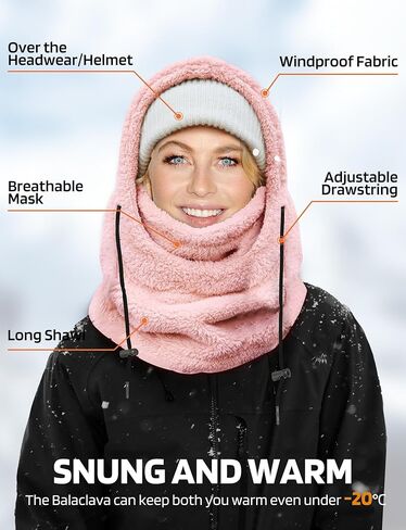 Balaclava Face Mask for Men Women Winter Hat Neck Windproof Fleece Ski Mask Warm Face Cover Scarf in Saudi Arabia