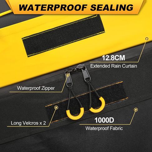 Sailnovo Rooftop Cargo Carrier Car Top Carrier 20 Cubic Waterproof Soft-Shell Carriers Car Roof Bag Fits Cars with/Without Rack Includes Anti-Slip Mat, 6 Door Hooks & PVC, Yellow in Saudi Arabia