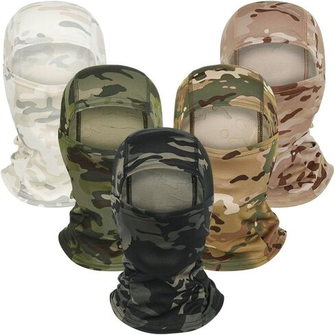 5pcs Camo Balaclava Ski Face_mask Full Face_mask مقاومة للرياح محمية للأشعة فوق البنفسجية للرجال للنساء في الهواء الطلق in Kuwait