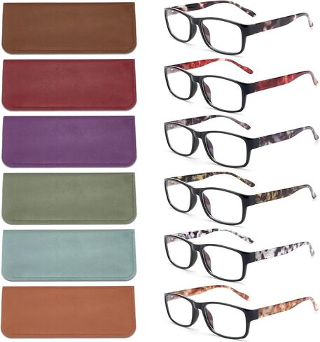 BLS BLUES Reading Glasses for Women/Men Blue Light Blocking, Fashion Readers Anti Eye Strain/Migraine Eyeglasses 6 Packs/Case in Kuwait