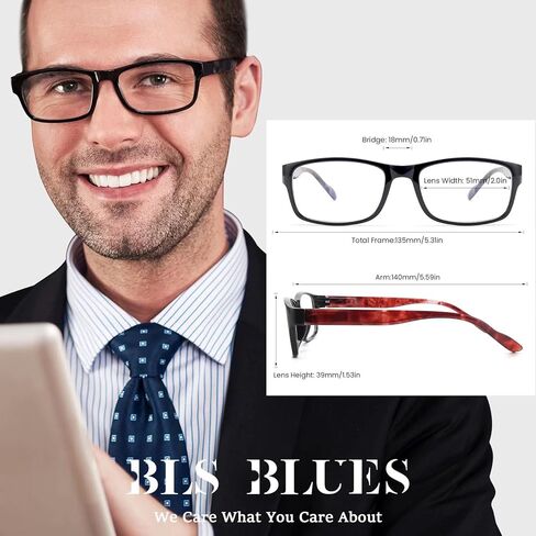 BLS BLUES Reading Glasses for Women/Men Blue Light Blocking, Fashion Readers Anti Eye Strain/Migraine Eyeglasses 6 Packs/Case in Kuwait