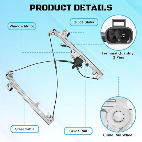 741-644 Power Window Regulator with Motor Assembly Front Driver Side Fit for 2000 2001 2002 2003 2004 2005 2006 Chevy Silverado Avalanche Tahoe Suburban GMC Sierra Yukon XL Cadillac Escalade ESV EXT in Kuwait