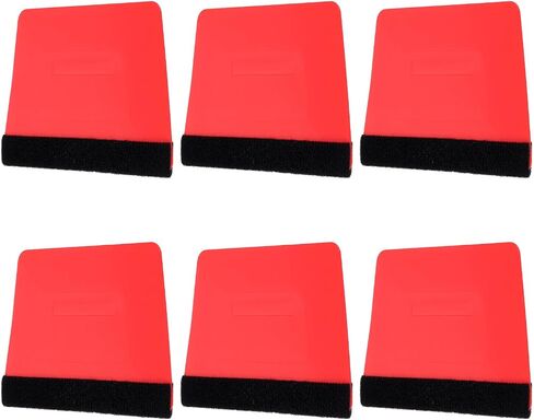 Harfington 6pcs Squeegee Vinyl ، Felt Edge Vinyl Wrap Decal Squeegee Tool ، Squeegee Plastic Screper Film 4 بوصات للسيارة ، صنع العلامات ، النافذة ، الأحمر ، شبه منحرف. in Kuwait